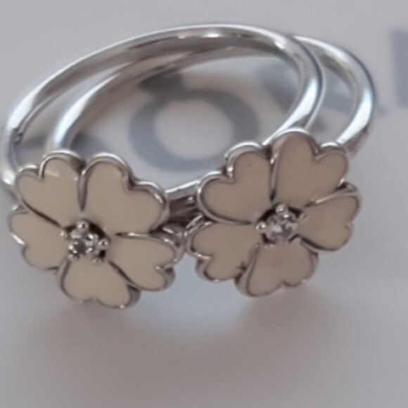 AuthPandora Sterling Silver Primrose CZ Enamel Ring Size (7.5) 56 190931EN12 - Picture 9 of 9